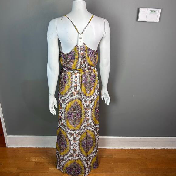 Anthropologie Akemi + Kin maxi dress Medium strappy gold blouson lightweight NWT - Picture 10 of 16